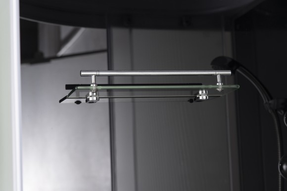 Душевая кабина EvaGold полукруг F901BS (90*90, низ.под., рифл. стек., черн. стен., хром матовый проф. 3к.)