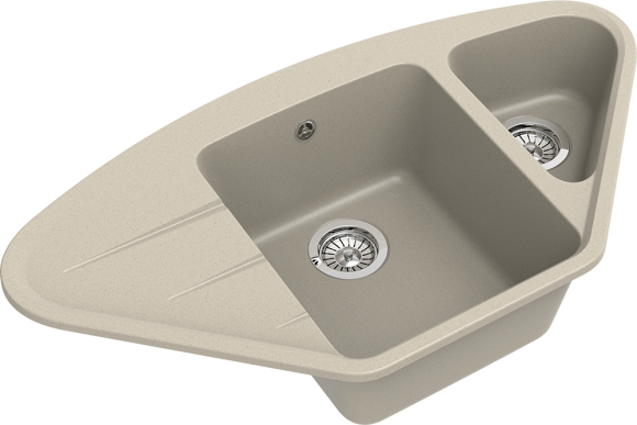 EWIGSTEIN Мойка WINK 80KF  угловая 1,5-чаши+крыло 960*520мм темно-бежевый арт.EW-