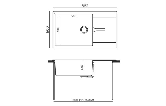 Кухонная мойка Polygran GALS-862 №302 Песоч
