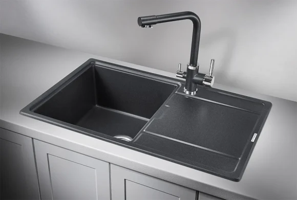 7804, ЧЁРНЫЙ, кухонная мойка, кварц