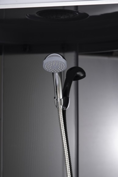 Душевая кабина EvaGold полукруг F902BS (90*90, высок.под., рифл. стек., черн. стен., хром матовый проф. 3к)