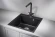 5102, ШВАРЦ (чёрный металлик), кухонная мойка, кварц
