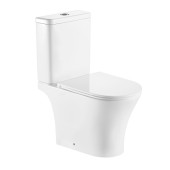 A2801 Унитаз-компакт, безободковый, сиденье тонкое ДП, крепления, арматура, гориз. выпуск 