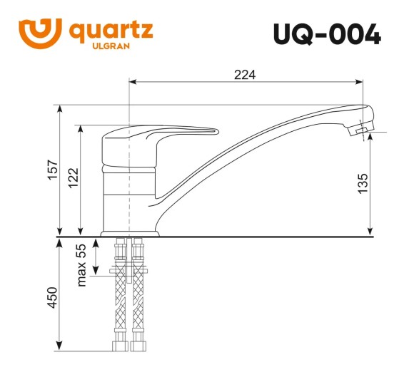Cмеситель ULGRAN Quartz UQ-004-02, лен