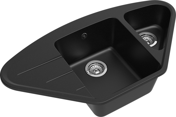 EWIGSTEIN Мойка WINK 80KF  угловая 1,5-чаши+крыло 960*520мм черный арт.EW-