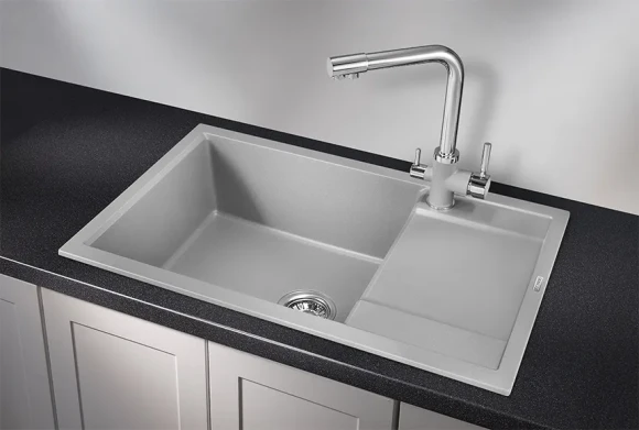 7805, АЛЮМИНИУМ, кухонная мойка, кварц