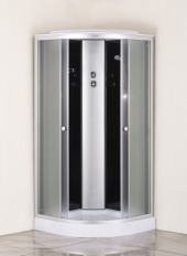 Душевая кабина EvaGold полукруг F101BS (100*100, низ.под., рифл. стек., черн. стен., хром матовый проф. 3к.) Душевая кабина EvaGold полукруг F101BS (100*100, низ.под., рифл. стек., черн. стен., хром матовый проф. 3к.)