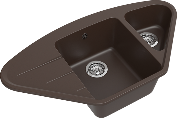 EWIGSTEIN Мойка WINK 80KF  угловая 1,5-чаши+крыло 960*520мм шоколад арт.EW-
