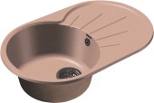 GRANFEST Мойка RONDO 750L  1-чаша+крыло 750*460мм светло-розовый арт.GF- GRANFEST Мойка RONDO 750L  1-чаша+крыло 750*460мм светло-розовый арт.GF-