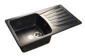 GRANFEST Мойка STANDART 850L  1-чаша+крыло 850*495мм черный арт.GF-