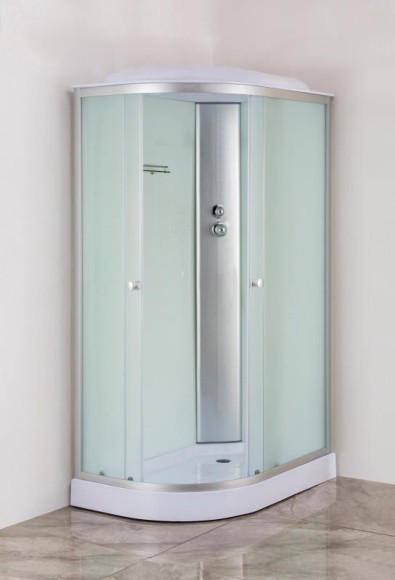 Душевая кабина EvaGold прямоугольная правая F121WS-R (80*120 низ. под., рифл. стек., белая стен., хром матовый проф. 3к.)