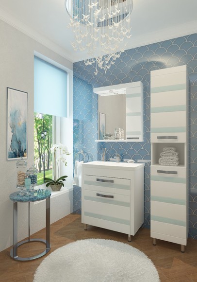 70 Зеркало-шкаф "Fantasy 70" белое дерево 70 Зеркало-шкаф "Fantasy 70" белое дерево