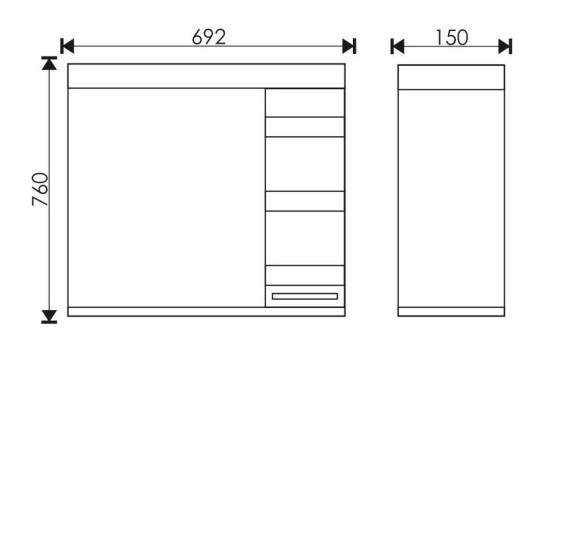 70 Зеркало-шкаф "Fantasy 70" белое дерево 70 Зеркало-шкаф "Fantasy 70" белое дерево