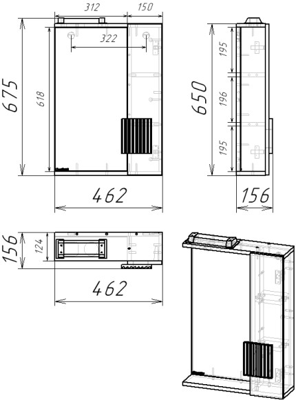 50 Зеркало-шкаф "Fortuna 50" 50 Зеркало-шкаф "Fortuna 50"