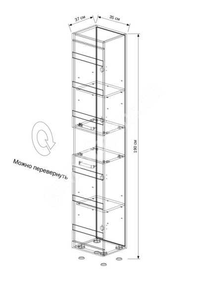 35 Пенал-шкаф "Fantasy 35" белое дерево