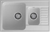 GRANFEST Мойка QUARZ 21К  1,5-чаши+крыло 740*480мм серый арт.GF-Z-