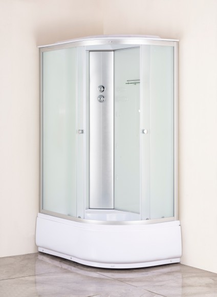 Душевая кабина EvaGold прямоугольная левая F122WS-L (80*120 высок.под.,рифл.стек.,белая стен.,хром матовый проф.3к)