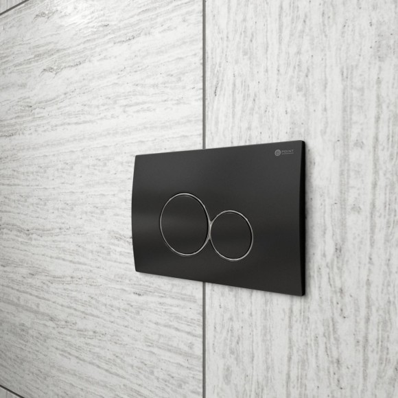 Клавиша смыва Point Виктория PN44061BC для инсталляции, черная/хром Клавиша смыва Point Виктория PN44061BC для инсталляции, черная/хром