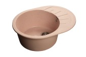 GRANFEST Мойка RONDO 580L  1-чаша+крыло 579*445мм светло-розовый арт.GF- GRANFEST Мойка RONDO 580L  1-чаша+крыло 579*445мм светло-розовый арт.GF-