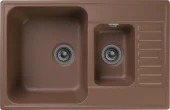 GRANFEST Мойка QUARZ 21К  1,5-чаши+крыло 740*480мм терракот арт.GF-Z-