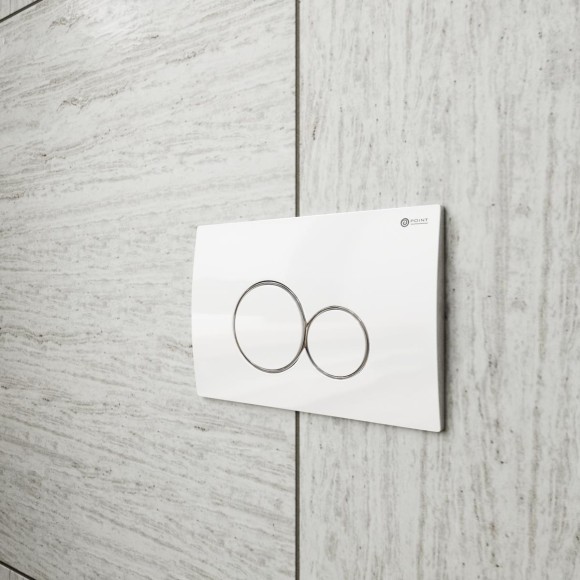 Клавиша смыва Point Виктория PN44061WC для инсталляции, белая/хром Клавиша смыва Point Виктория PN44061WC для инсталляции, белая/хром