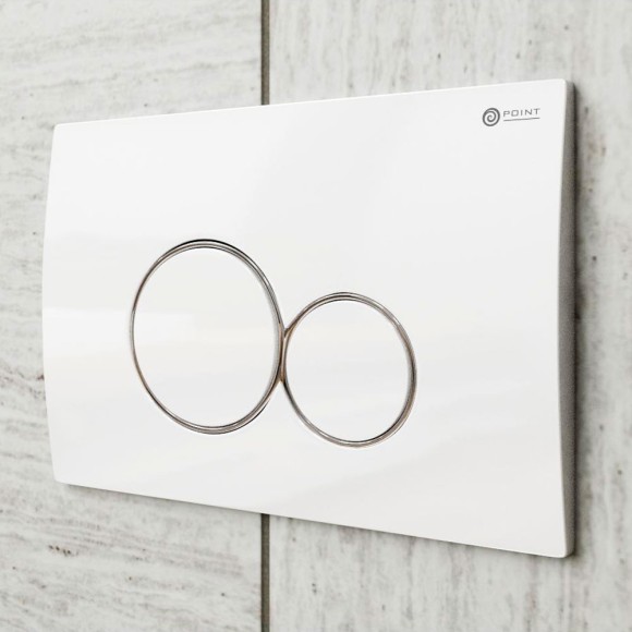 Клавиша смыва Point Виктория PN44061WC для инсталляции, белая/хром Клавиша смыва Point Виктория PN44061WC для инсталляции, белая/хром