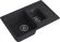 GRANFEST Мойка QUARZ 21К  1,5-чаши+крыло 740*480мм черный арт.GF-Z-
