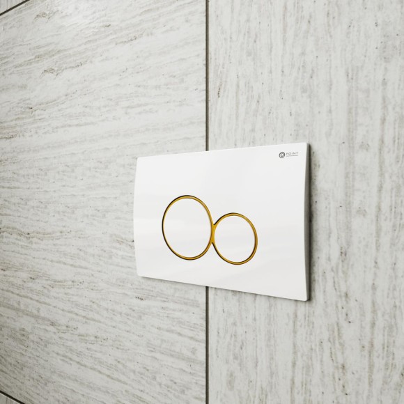 Клавиша смыва Point Виктория PN44061WG для инсталляции, белая/золото Клавиша смыва Point Виктория PN44061WG для инсталляции, белая/золото