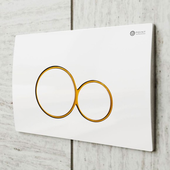 Клавиша смыва Point Виктория PN44061WG для инсталляции, белая/золото Клавиша смыва Point Виктория PN44061WG для инсталляции, белая/золото