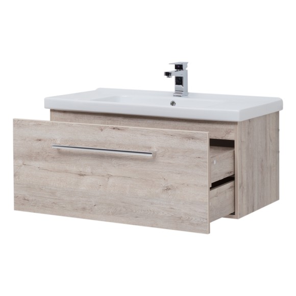 Тумба BIG INN, 100 см, подвесная, 1 ящик + выдвижной внутренний ящик, дуб кантри