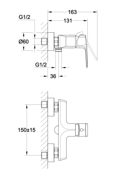 Смеситель для душа WISLA однорычажный