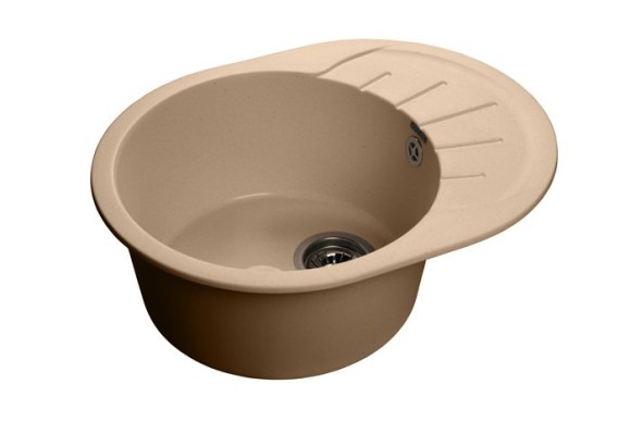 GRANFEST Мойка RONDO 580L  1-чаша+крыло 579*445мм топаз арт.GF-