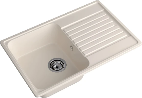GRANFEST Мойка QUARZ 78  1-чаша+крыло 740*480мм белый арт.GF-Z-