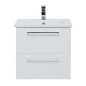 Тумба GIO, 60 см, подвесная, 2 ящика, белый глянец Тумба GIO, 60 см, подвесная, 2 ящика, белый глянец