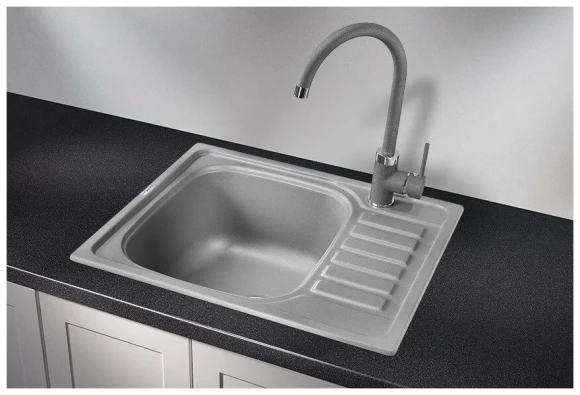 5801, АЛЮМИНИУМ, кухонная мойка, кварц