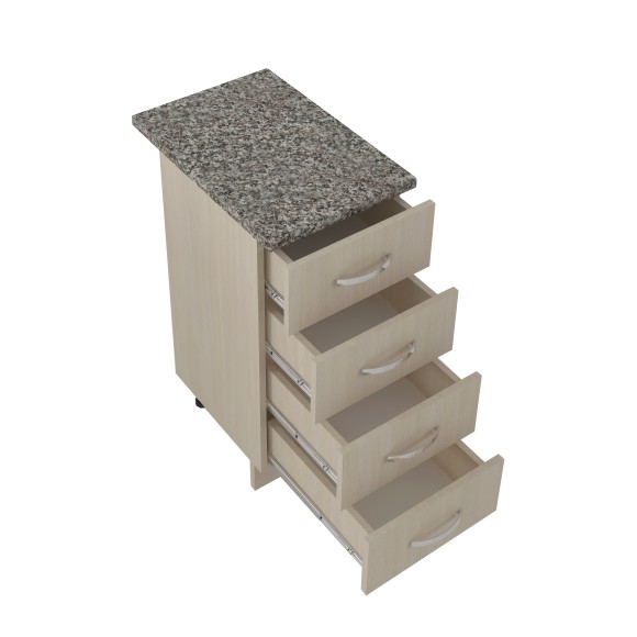 400 Стол рабочий/разделочный (4 ящика) - дуб млечный (40х84х43)