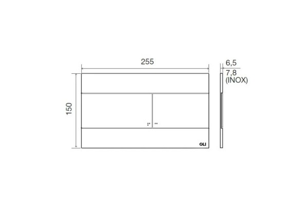 Панель механическая двойная OLI SLIM, пластик, soft-touch, серый