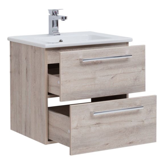 Тумба GIO, 60 см, подвесная, 2 ящика, дуб кантри