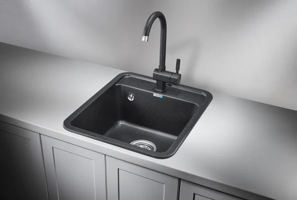 4202, ЧЁРНЫЙ, кухонная мойка, СтандАРТ кварц