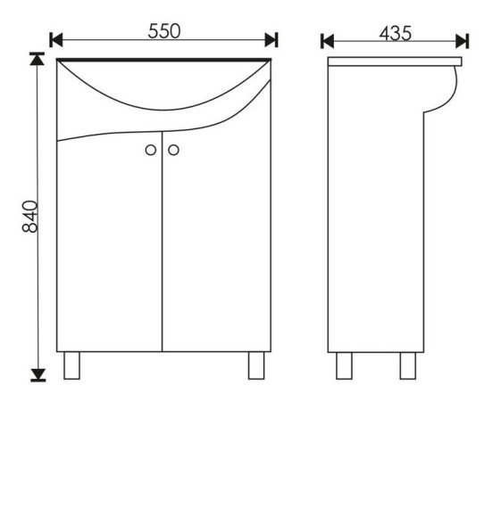 55 Тумба "Spring 55 №6" (ум.Элеганс 55) белый