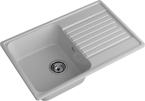 GRANFEST Мойка QUARZ 78  1-чаша+крыло 740*480мм серый арт.GF-Z-