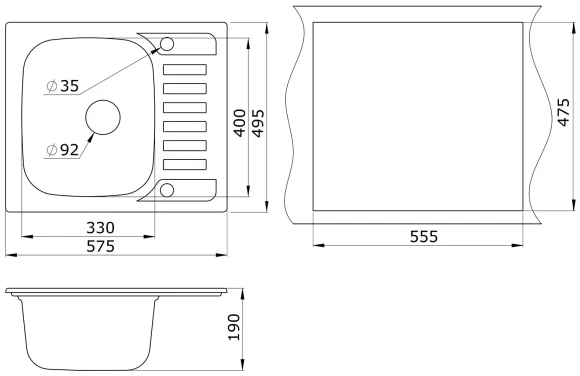 5801, БАЗАЛЬТ, кухонная мойка, кварц