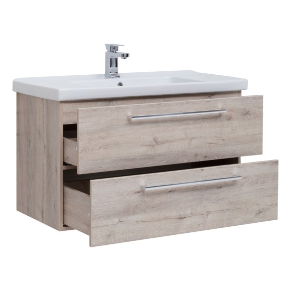 Тумба GIO, 80 см, подвесная, 2 ящика, дуб кантри