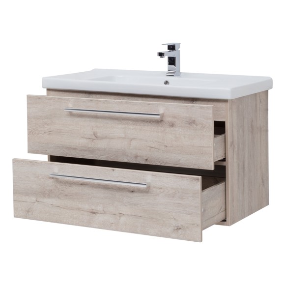 Тумба GIO, 80 см, подвесная, 2 ящика, дуб кантри