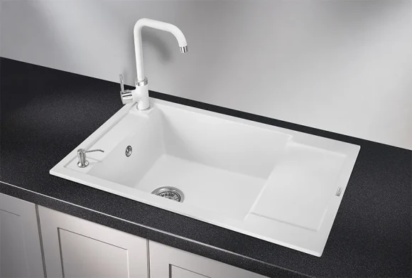 7806, АРКТИК (БЕЛЫЙ), кухонная мойка, кварц