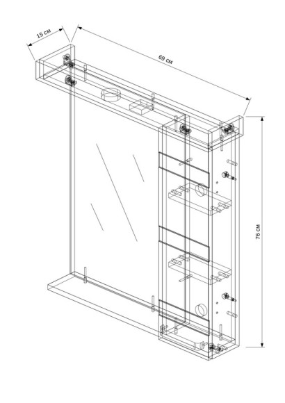 70 Зеркало-шкаф "Fantasy 70" венге 70 Зеркало-шкаф "Fantasy 70" венге
