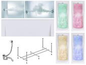 Комплект Акриловая ванна TIMO HELLA1880+Каркас, Слив-перелив+Гидромассаж 6 форсунок+Гидромассаж спины 3 форсунки+Хромотерапия+Фронтальная панель