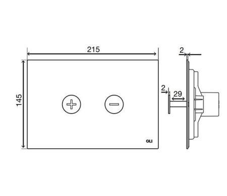 Панель пневматическая двойная OLI Trumpet, нержавеющая сталь, матовый