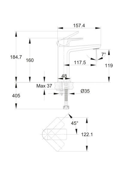 Смеситель для раковины NATURE однорычажный