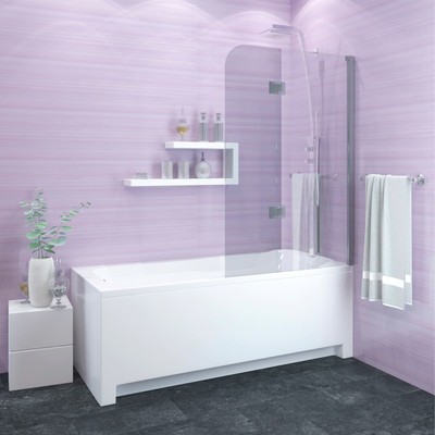 JY140 Душевое ограждение на ванну 120х130, прозрачное стеклочное стекло